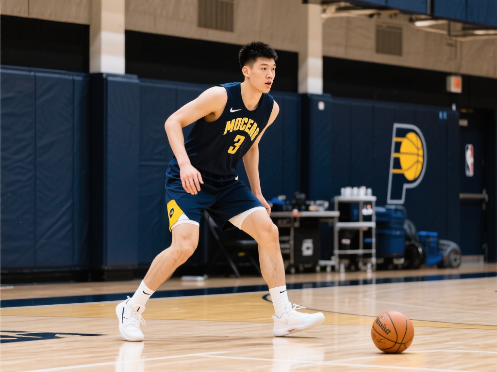 杨瀚森试训步行者 场地封闭避总决赛冲突 作为亚洲新秀,杨瀚森试训的每一步都备受期